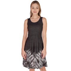 Tie Dye Dark Gray Knee Length Skater Dress With Pockets by CoolDesigns