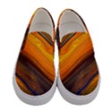 Orange Brown Stylish Sun Desert Printed Womens Canvas Slip Ons View1