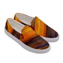 Orange Brown Stylish Sun Desert Printed Womens Canvas Slip Ons View3