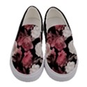 Black Elegant Roses Pattern Womens Slip Ons View1