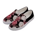 Black Elegant Roses Pattern Womens Slip Ons View2