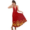 Gold Lucky Pig Red Coins Backless Maxi Beach Dress View1