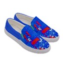 Medium Blue Splash Ink Hipster Print Womens Canvas Slip Ons View3