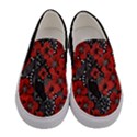 Red and Black Floral Flower Stylish Womens Slip Ons View1
