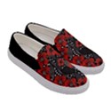 Red and Black Floral Flower Stylish Womens Slip Ons View3