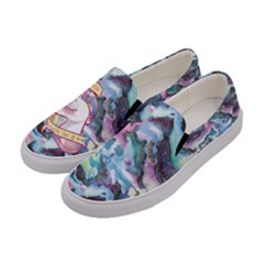 Colorful Dark Paint Unicorn Print Canvas Slip Ons by CoolDesigns