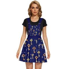 Cute Keys Dark Blue Wonderland Print  Apron Dress by CoolDesigns