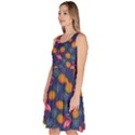 Pineapple Flamingo Purple Tropical Beach Knee Length Skater Dress With Pockets View2