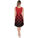 Crimson & Black Gradient Rhombuses Knee Length Skater Dress With Pockets View4
