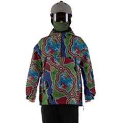 Authentic Aboriginal Art - Walking The Land Men s Ski And Snowboard Jacket by hogartharts