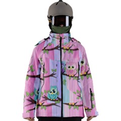 Owls Family Stripe Tree Men s Zip Ski And Snowboard Waterproof Breathable Jacket by Bedest