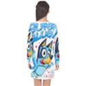 super bluey Long Sleeve Chiffon Shift Dress  View2
