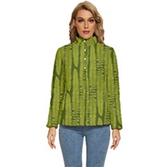 Fern Texture Nature Leaves Women s Puffer Bubble Jacket Coat by Posterlux