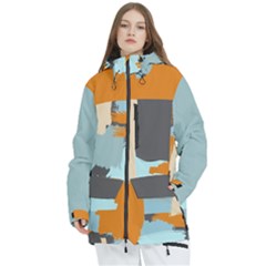 Grunge Brush Bright Colors Women s Multi Pockets Zip Ski And Snowboard Waterproof Breathable Jacket by Givinglala