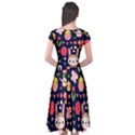 Bunny - Easter Pattern Cap Sleeve Wrap Front Dress View2