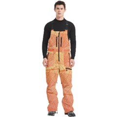 Abstract Texture Of Colorful Bright Pattern Of Transparent Leaves Of Orange And Yellow Color Men s Front Zip Ski And Snowboard Bib Pants by Posterlux