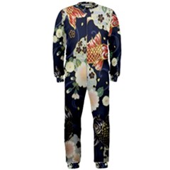 Japanese Wave Koi Illustration Pattern Onepiece Jumpsuit (men) by Ndabl3x