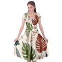 Leaves Autumn Cap Sleeve Wrap Front Dress View1