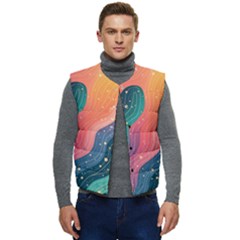 Art Abstract Pattern Men s Button Up Puffer Vest	 by Salmanaz77