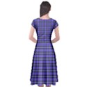 Blue Tartan Plaid 1 Cap Sleeve Wrap Front Dress View2