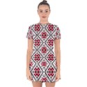 Ukrainian Folk Seamless Pattern Ornament Ethnic Ornament Border Element Traditional Art Drop Hem Mini Chiffon Dress View1
