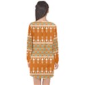 Winter Wonderland Seamless Pattern: Christmas Trees & Snowflakes on Dark Background Long Sleeve Chiffon Shift Dress  View2