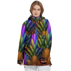 Abstract Colors - , Abstract Colors Women s Pullover Zip Ski And Snowboard Waterproof Breathable Jacket by kyorashop23