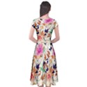 Abstract Floral Background Cap Sleeve Wrap Front Dress View2