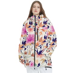 Abstract Floral Background Women s Multi Pockets Zip Ski And Snowboard Waterproof Breathable Jacket by kyorashop23