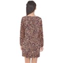 Human Spider Mutant Creatures Motif Random Pattern Long Sleeve Chiffon Shift Dress  View2
