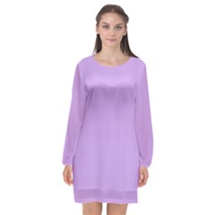 Luscious Lavender Hex #cca3e7 Long Sleeve Chiffon Shift Dress  by dressshop