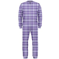 Purple Plaid Tartan 2 Onepiece Jumpsuit (men) by dressshop