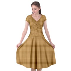Autumn Fall Plaid Tartan 1 Cap Sleeve Wrap Front Dress by dressshop