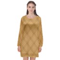Autumn Fall Plaid Tartan 1 Diagonal Long Sleeve Chiffon Shift Dress  View1