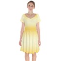 Amber Orange To Cream Yellow Bilinear Gradient Short Sleeve Bardot Dress View1