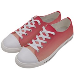 Crimson Red To Cream Yellow Linear Gradient Men s Low Top Canvas Sneakers by GradientsOmbre