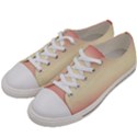 Crimson Red To Cream Yellow Bilinear Gradient Men s Low Top Canvas Sneakers View2