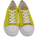 Burgundy Red To Electric Yellow Bilinear Gradient Women s Low Top Canvas Sneakers View1