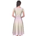 Pink Lace To Cream Yellow Bilinear Gradient Cap Sleeve Wrap Front Dress View2