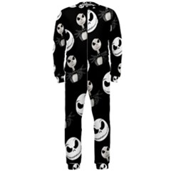 Jack Print, White, Before, Plain, Black, Simple, Christmas Onepiece Jumpsuit (men) by kyorashop23