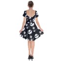 Jack Print, White, Before, Plain, Black, Simple, Christmas Short Sleeve Bardot Dress View2