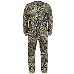 Brown Vintage Background Vintage Floral Pattern, Brown Onepiece Jumpsuit (men) by kyorashop23
