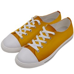 Burgundy Red To Amber Orange Bilinear Gradient Men s Low Top Canvas Sneakers by GradientsOmbre