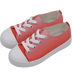 Pink Lace To Scarlet Red Linear Gradient Kids  Low Top Canvas Sneakers by GradientsOmbre