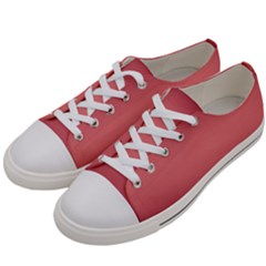 Burgundy Red To Coral Pink Bilinear Gradient Men s Low Top Canvas Sneakers by GradientsOmbre