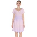 Pale Violet To Pale Pink Bilinear Gradient Short Sleeve Bardot Dress View1