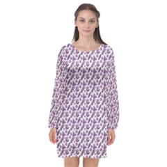 Boho Pattern 2 Long Sleeve Chiffon Shift Dress  by designsbymallika