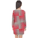 Zigzag Pattern Chevron Red Long Sleeve Chiffon Shift Dress  View2