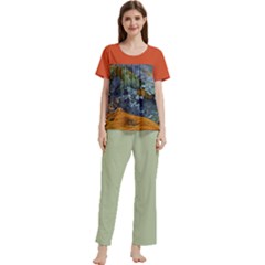 design3f Women s Short Sleeve Long Pants Cozy Lounge Set by Givinglala