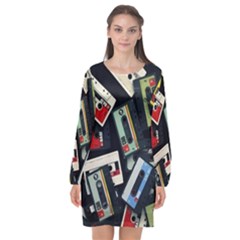 Abstract Case Long Sleeve Chiffon Shift Dress  by kyorashop23